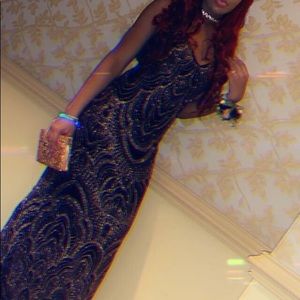 lord and taylor black and gold dress